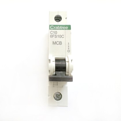 Crabtree 6FS10C White Clip Newer Style C10 10A 10 Amp MCB Circuit Breaker Type C